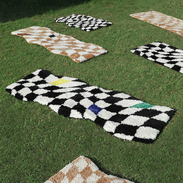 Medieval Checkerboard Rug With Special Shape
