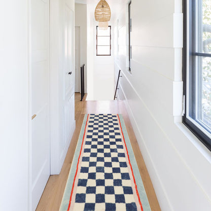 Cashmere-like Modern Minimalist Chessboard Long Rug