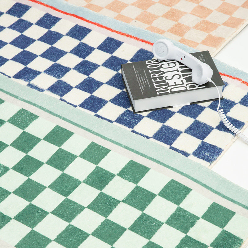 Cashmere-like Modern Minimalist Chessboard Long Rug