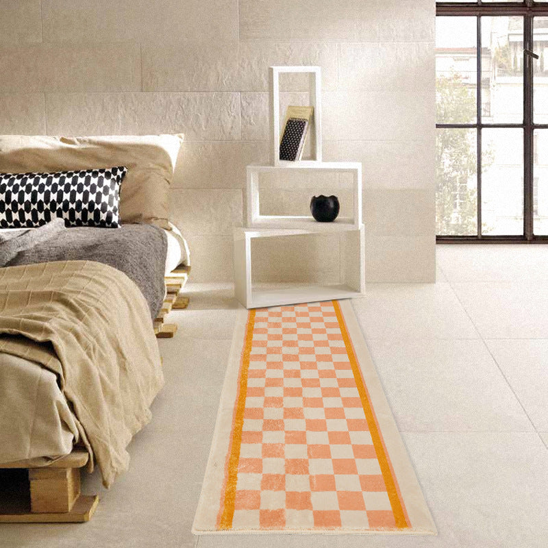 Cashmere-like Modern Minimalist Chessboard Long Rug