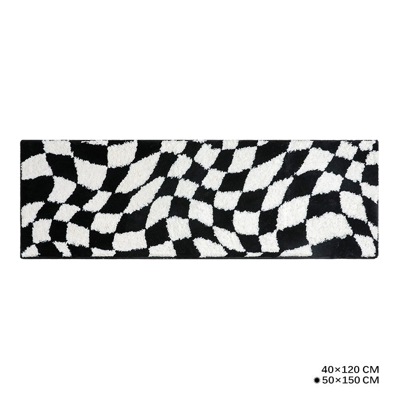 Medieval Checkerboard Rug With Special Shape