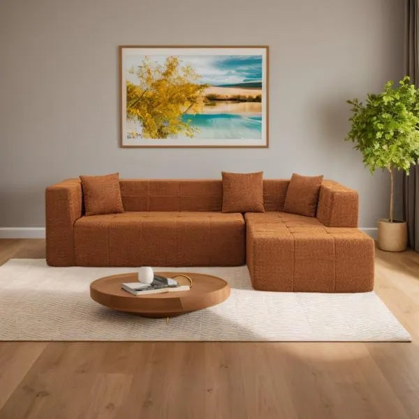 Modular L-Shaped Sectional Floor Couc