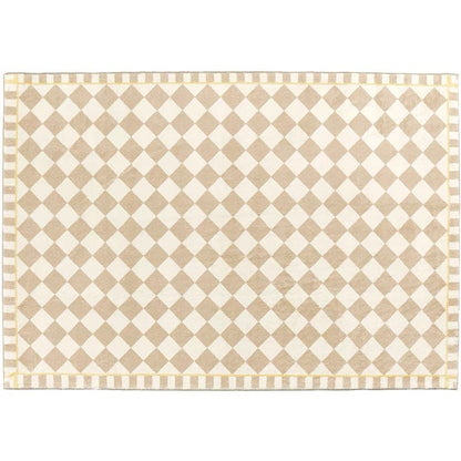 French Medieval Living Room Checkerboard Rug