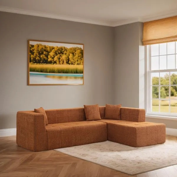 Modular L-Shaped Sectional Floor Couc