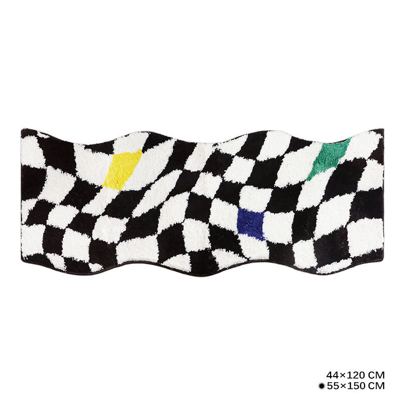 Medieval Checkerboard Rug With Special Shape